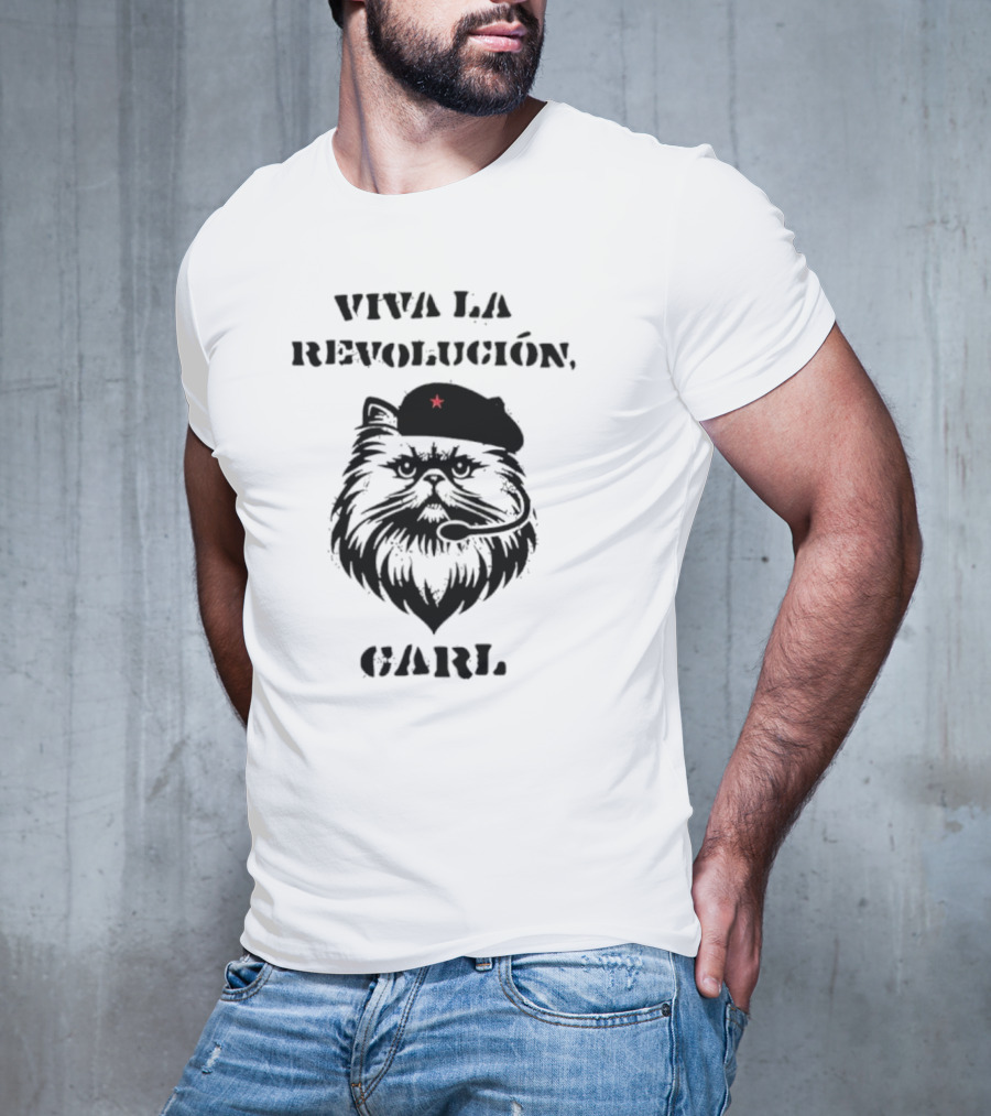 Viva La Revolucion Carl 2025 Cat Red Star Iconic Style T-Shirt