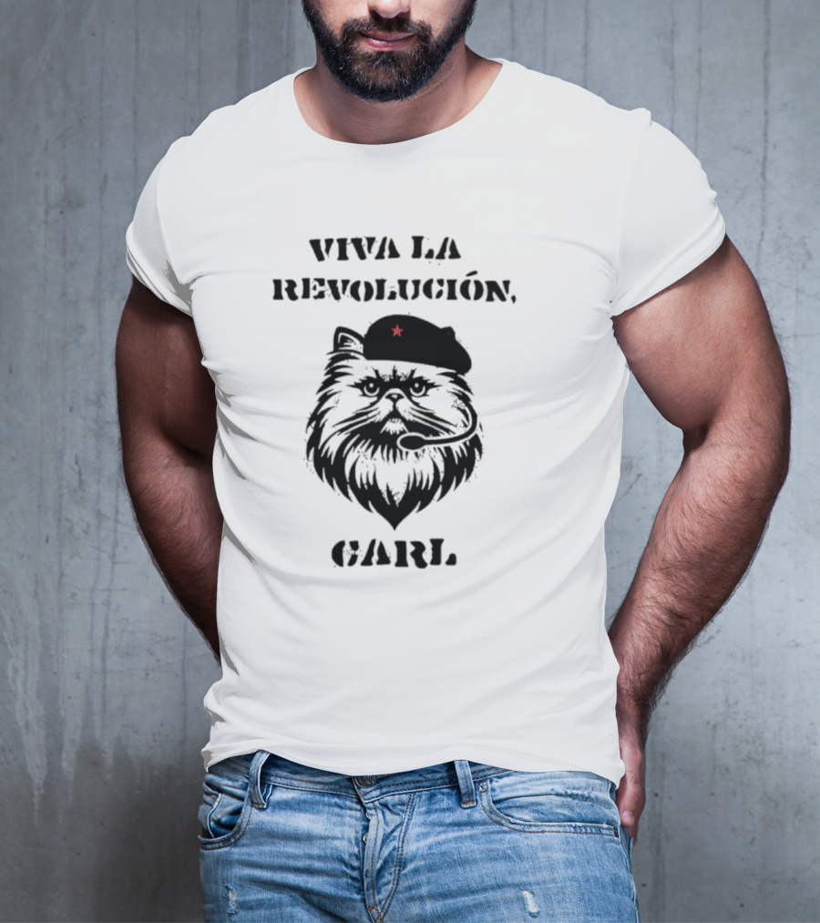 Viva La Revolucion Carl 2025 Cat Red Star Iconic Style T-Shirt