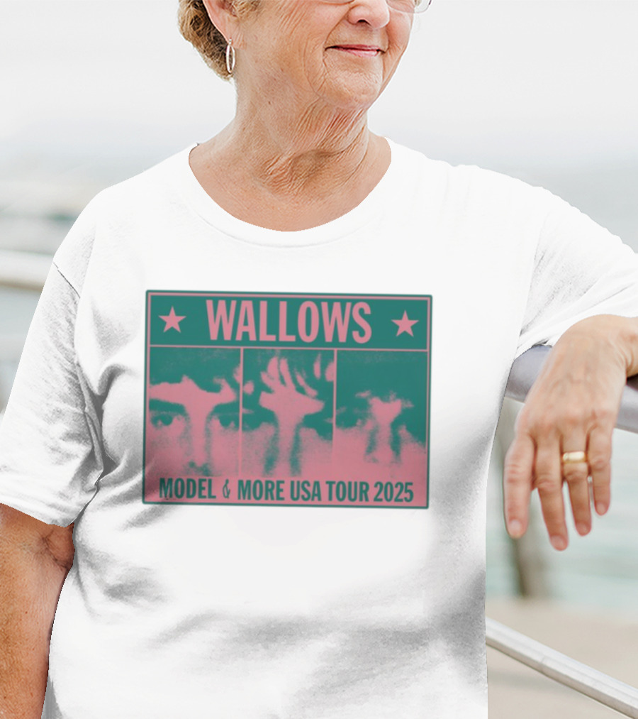 Wallows Model & More USA Tour 2025 Colorblock Faces T-Shirt