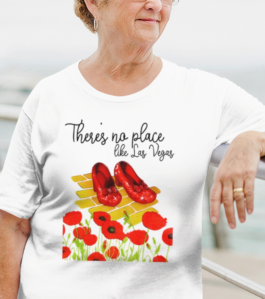 Wizard Of Oz Ruby Slippers Yellow Brick Road Poppies Las Vegas Magic T-Shirt
