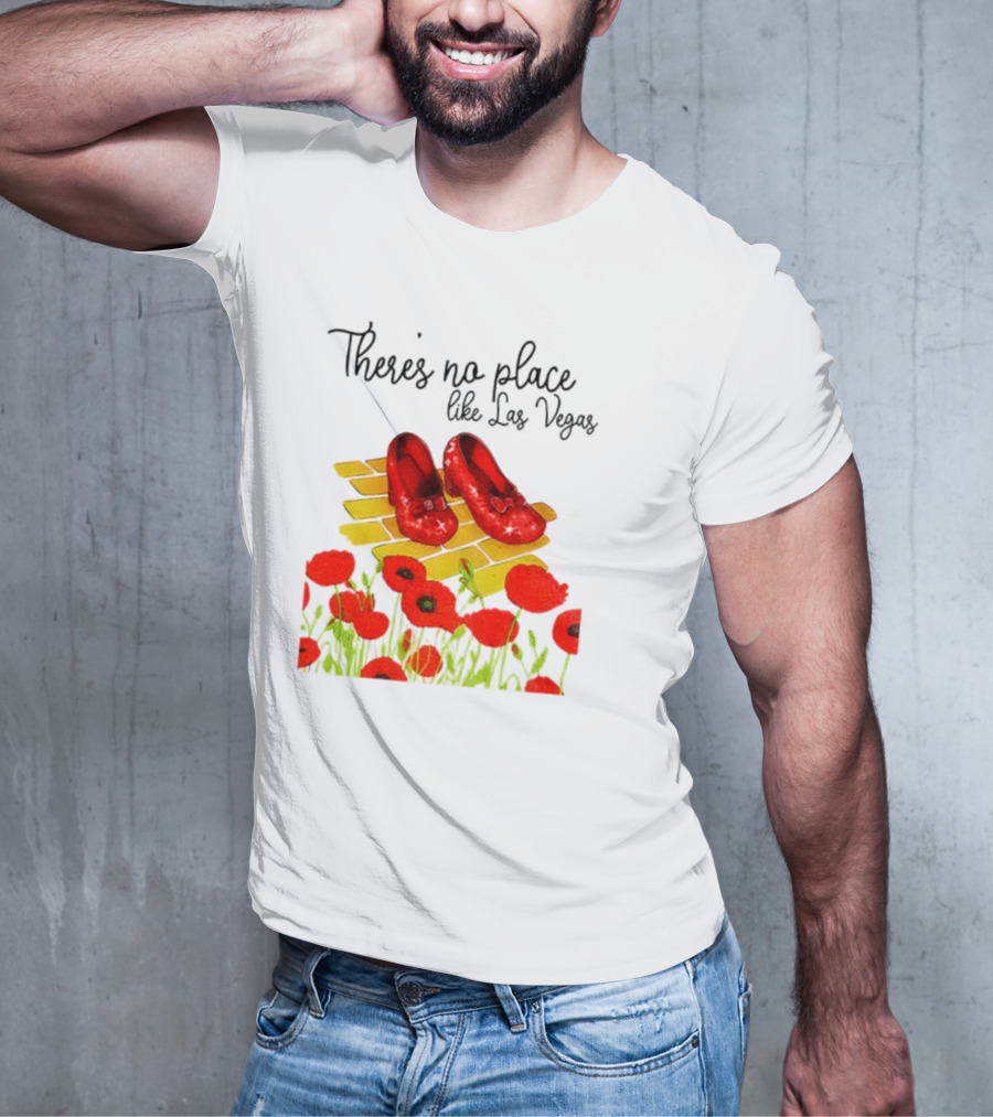 Wizard Of Oz Ruby Slippers Yellow Brick Road Poppies Las Vegas Magic T-Shirt