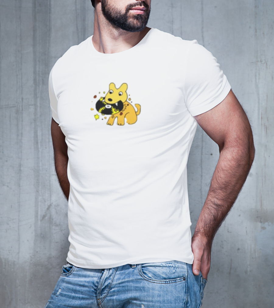 Yellow Jasper Dog With Cosmic Black Cat T-Shirt