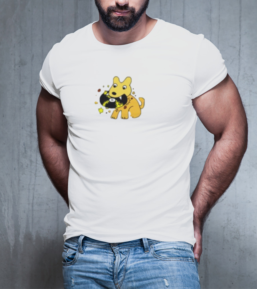 Yellow Jasper Dog With Cosmic Black Cat T-Shirt
