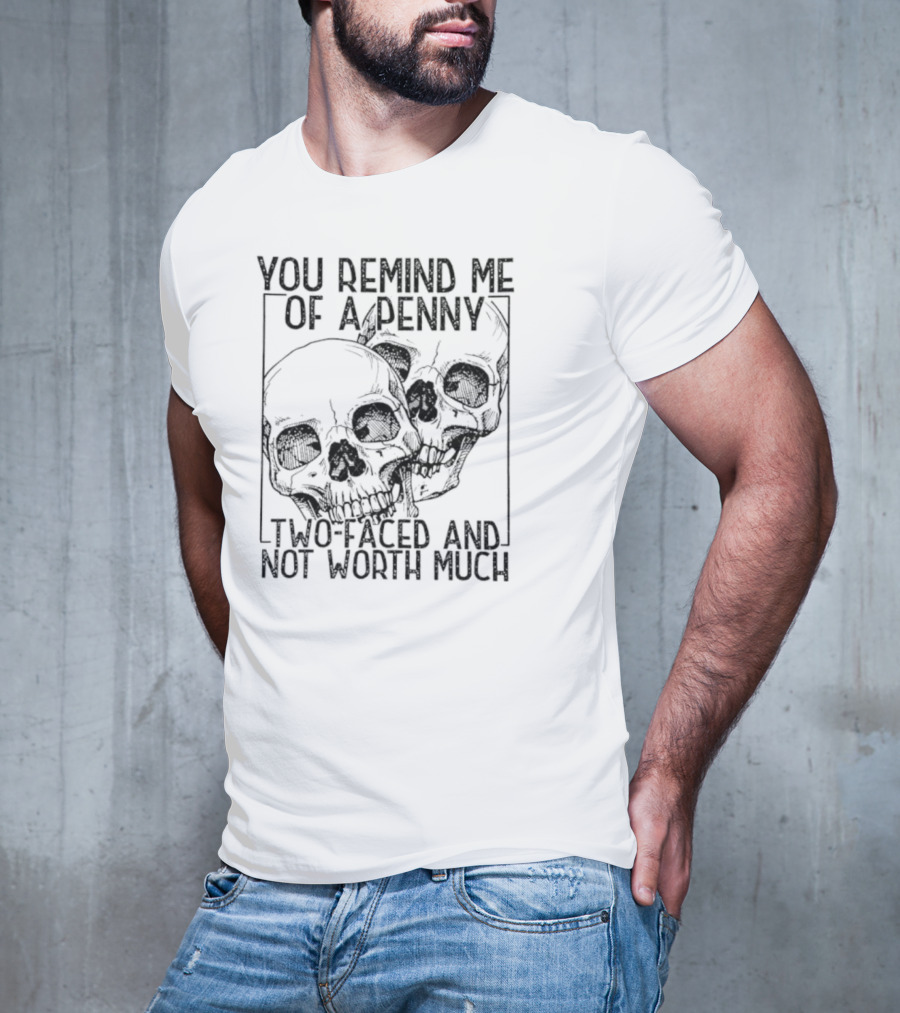 You Remind Me Of A Penny Two Faced And Not Worth Much Skull T-Shirt