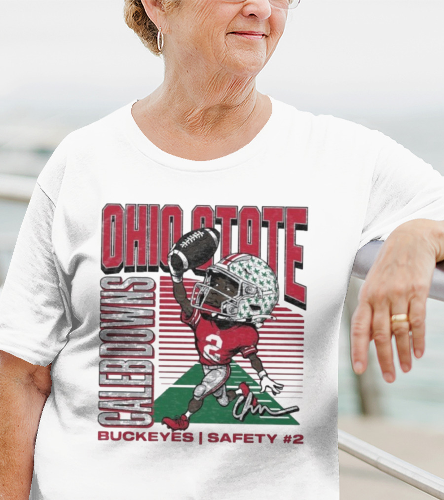 Ohio State Caleb Downs Buckeyes Safety Caricature #2 T-Shirt