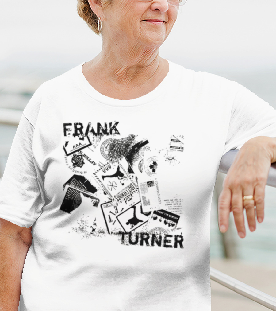 Frank Turner The Next 10 Years Black Rose And Music Collage T-Shirt