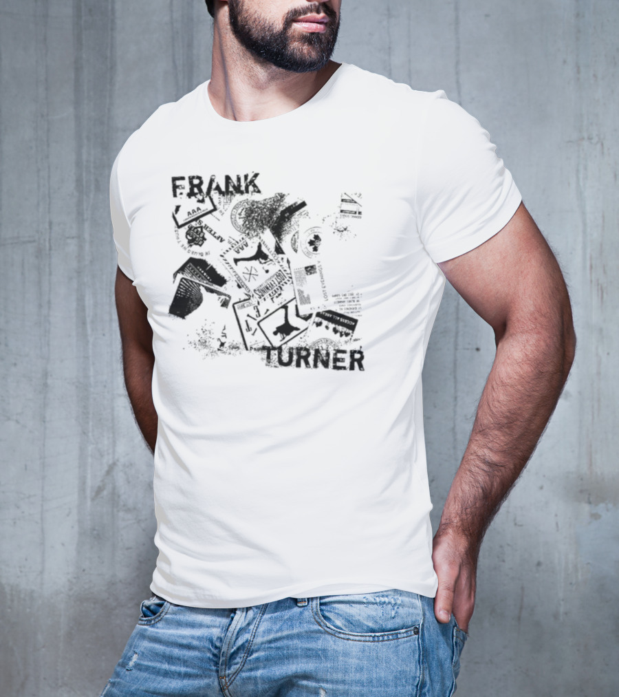 Frank Turner The Next 10 Years Black Rose And Music Collage T-Shirt