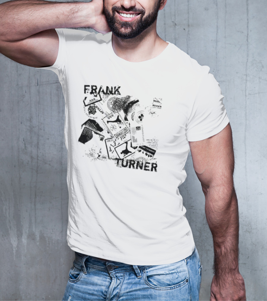 Frank Turner The Next 10 Years Black Rose And Music Collage T-Shirt