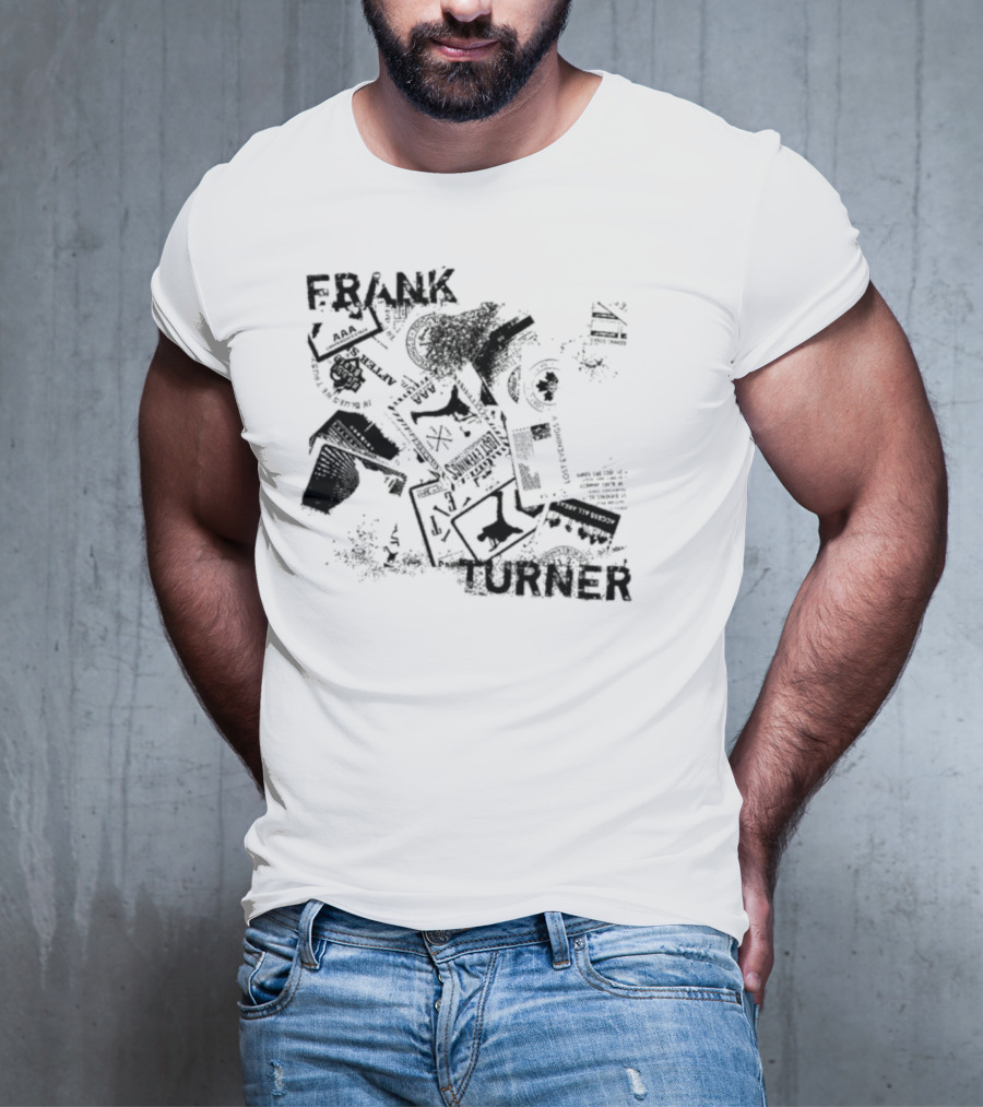 Frank Turner The Next 10 Years Black Rose And Music Collage T-Shirt