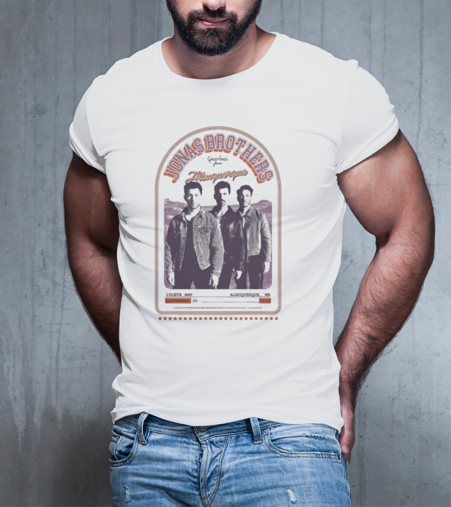 Jonas Brothers Greetings From Albuquerque NM Isleta AMP September 30 2025 T-Shirt