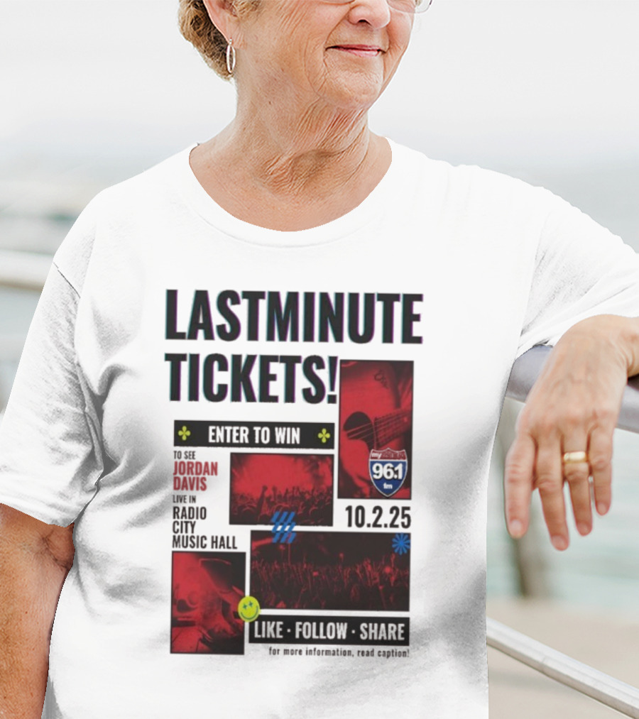 Last Minute Tickets Enter To Win Oct 2 2025 Radio City Music Hall 96.1 T-Shirt