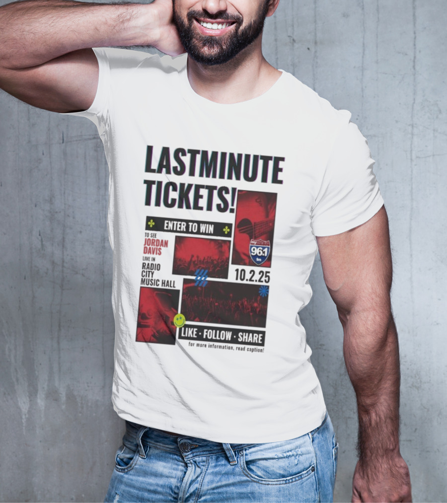 Last Minute Tickets Enter To Win Oct 2 2025 Radio City Music Hall 96.1 T-Shirt
