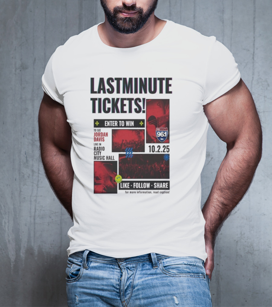 Last Minute Tickets Enter To Win Oct 2 2025 Radio City Music Hall 96.1 T-Shirt