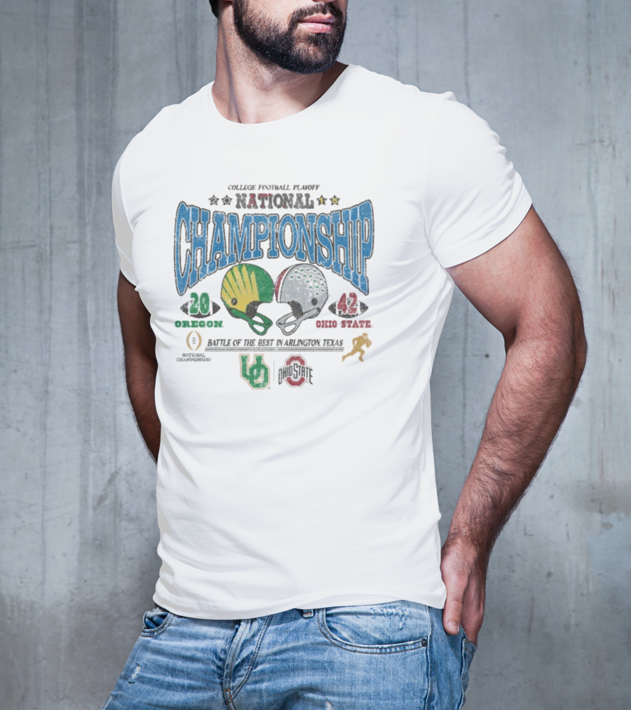 Ohio State 42 Vs Oregon 20 College Football Playoff National Championship 2015 Arlington Texas T-Shirt
