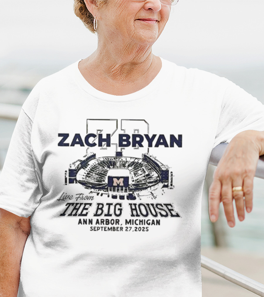 Zach Bryan 73 Michigan Wolverines Live From The Big House Ann Arbor September 27 2025 T-Shirt