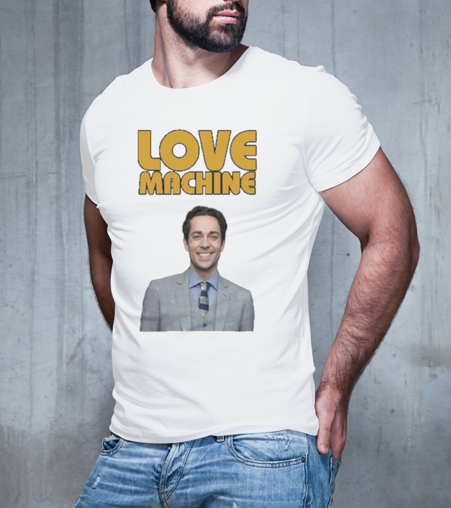 Zachary Levi Love Machine Raglan Smiling Style T-Shirt