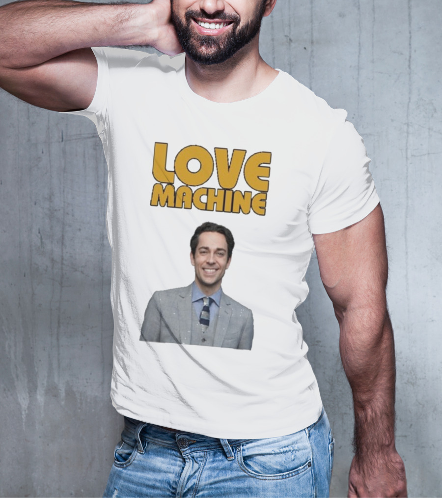 Zachary Levi Love Machine Raglan Smiling Style T-Shirt