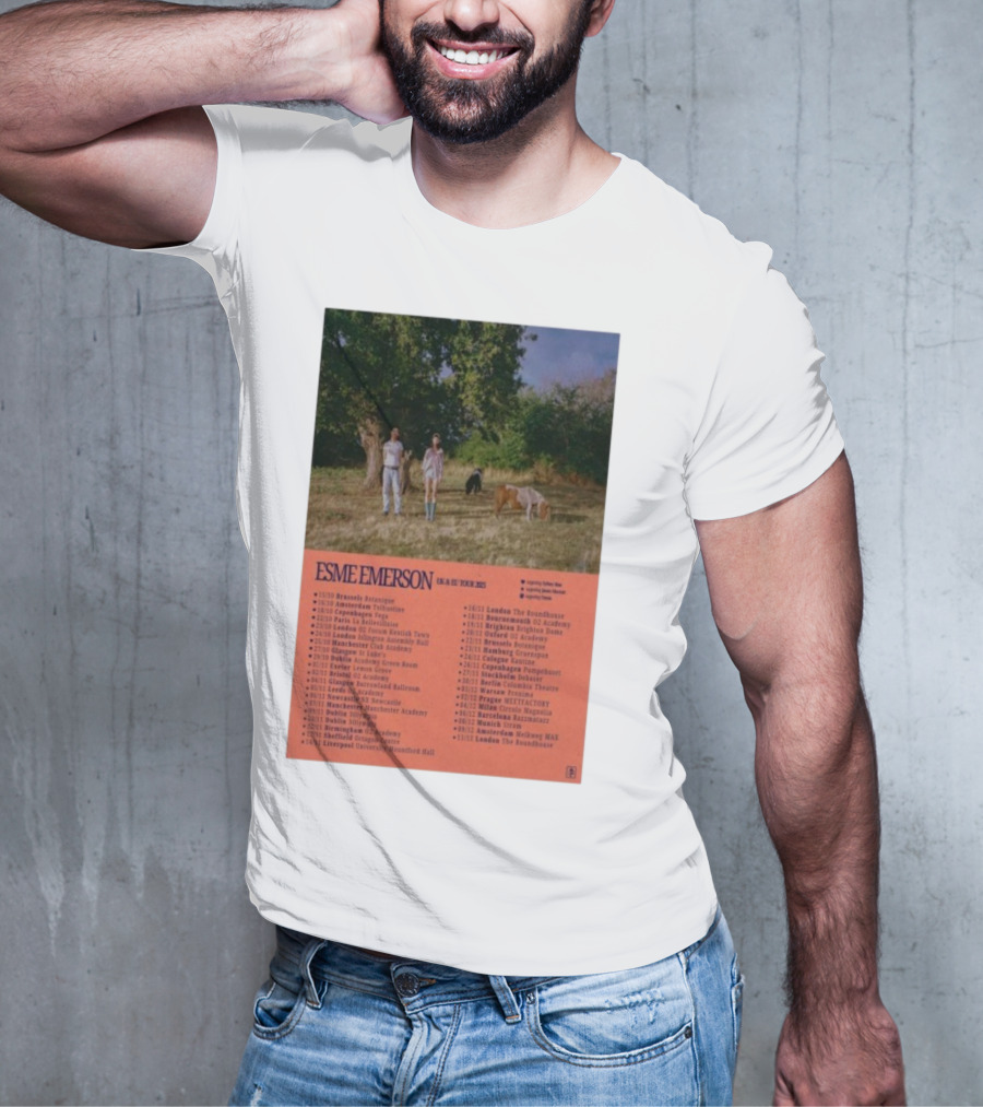 ESME EMERSON UK EU Tour 2025 Dates Featuring Dublin Paris Amsterdam London Glasgow Barcelona T-Shirt