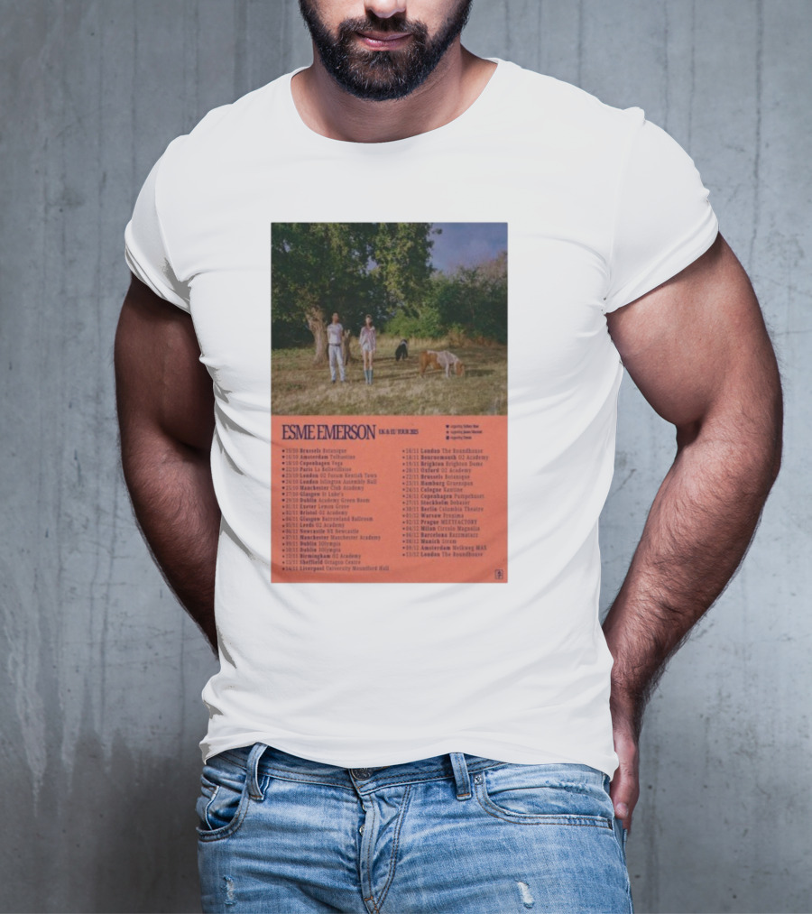 ESME EMERSON UK EU Tour 2025 Dates Featuring Dublin Paris Amsterdam London Glasgow Barcelona T-Shirt