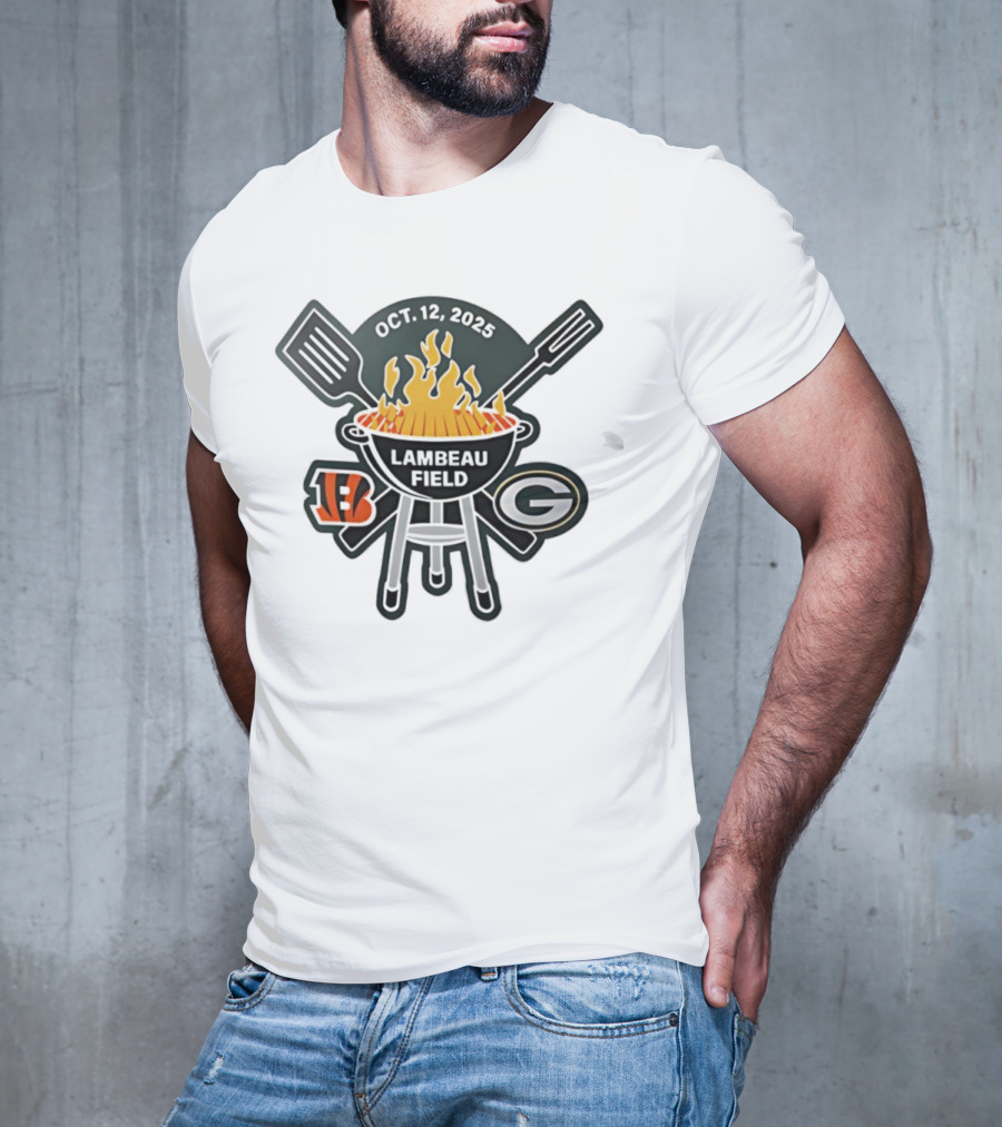 Green Bay Packers Cincinnati Bengals Lambeau Field October 12 2025 BBQ Tailgate Event T-Shirt