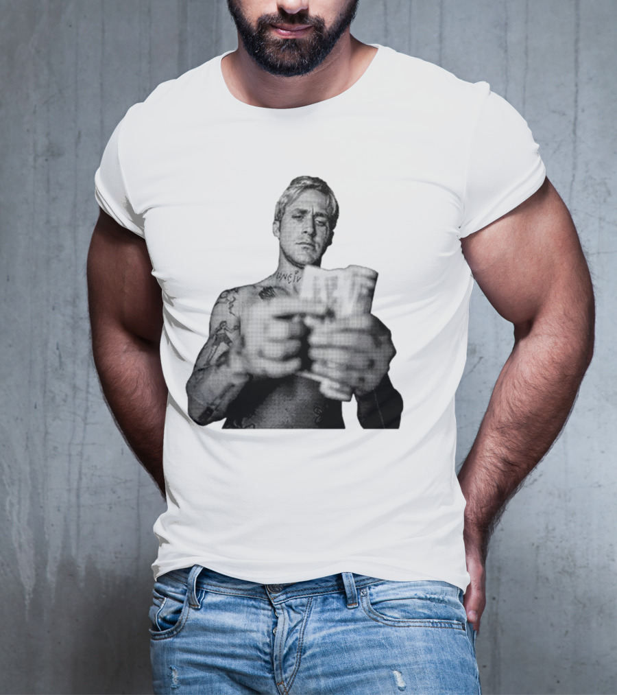 Handsome Luke Counting Money Tattoo Portrait T-Shirt