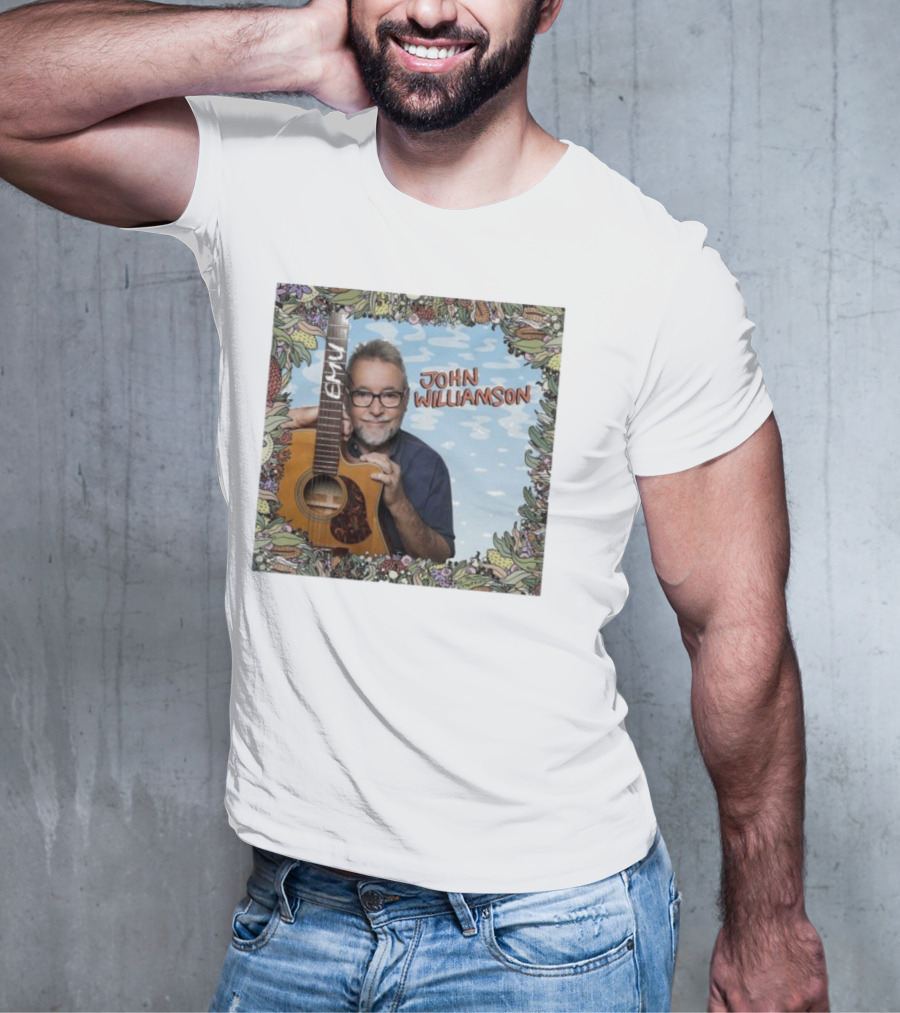John Williamson EMU Guitar Ausmusic Floral Border T-Shirt