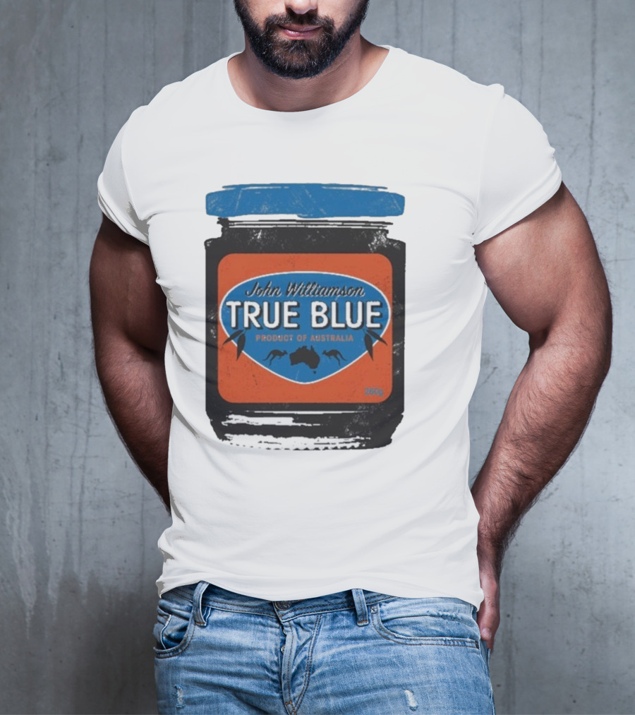 John Williamson True Blue Product Of Australia Mock Jam Label T-Shirt