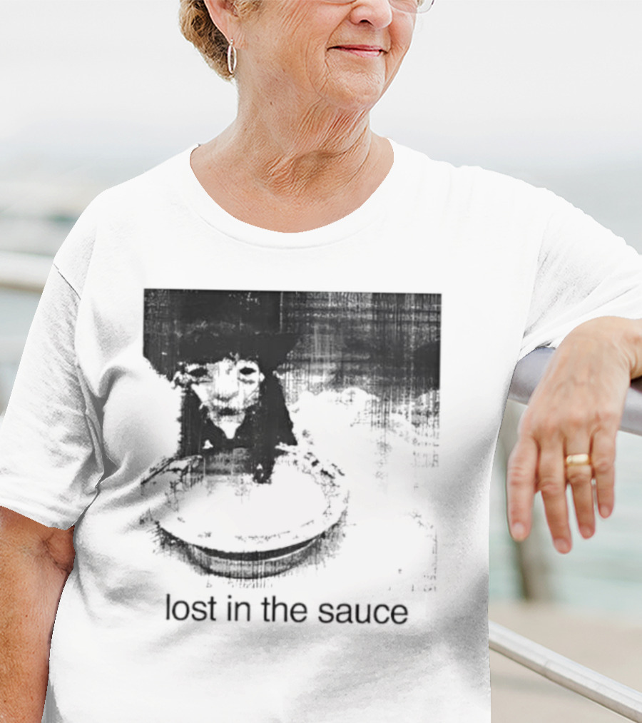 Lost In The Sauce Cat Image With Text T-Shirt