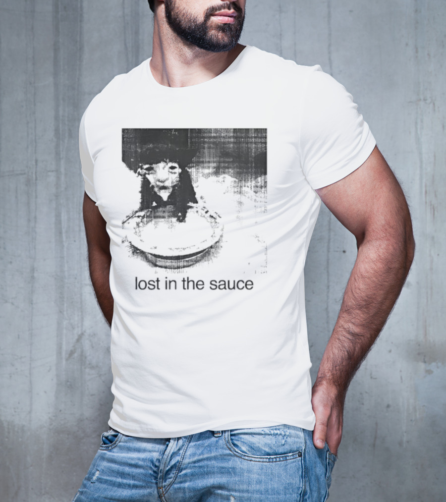 Lost In The Sauce Cat Image With Text T-Shirt