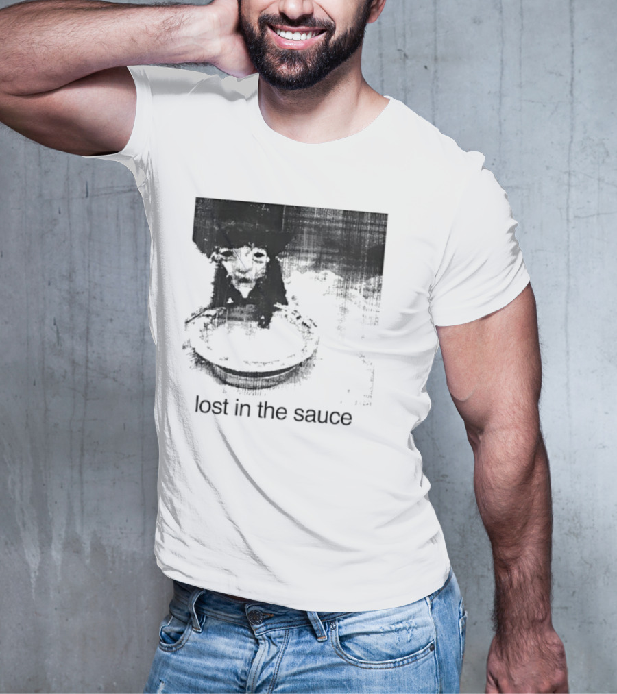 Lost In The Sauce Cat Image With Text T-Shirt