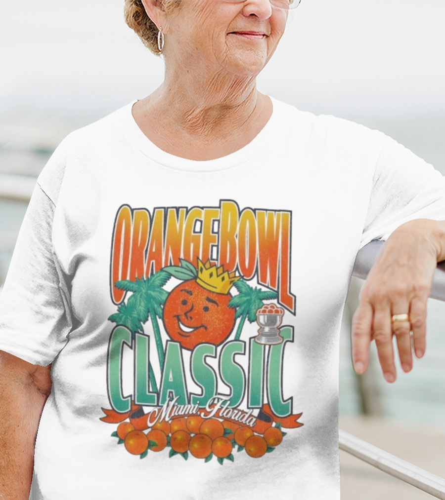 Orange Bowl Classic Miami Florida Vintage Football Champion Logo T-Shirt
