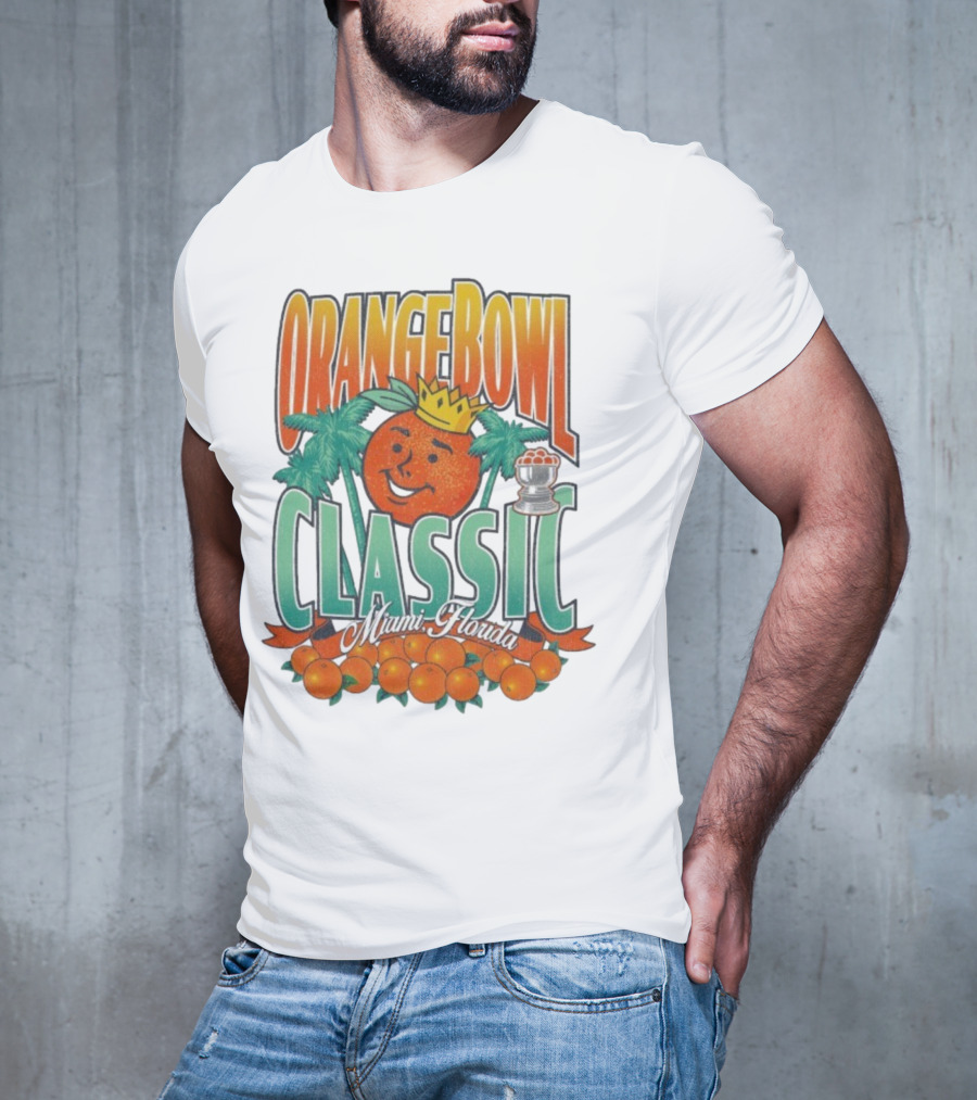 Orange Bowl Classic Miami Florida Vintage Football Champion Logo T-Shirt