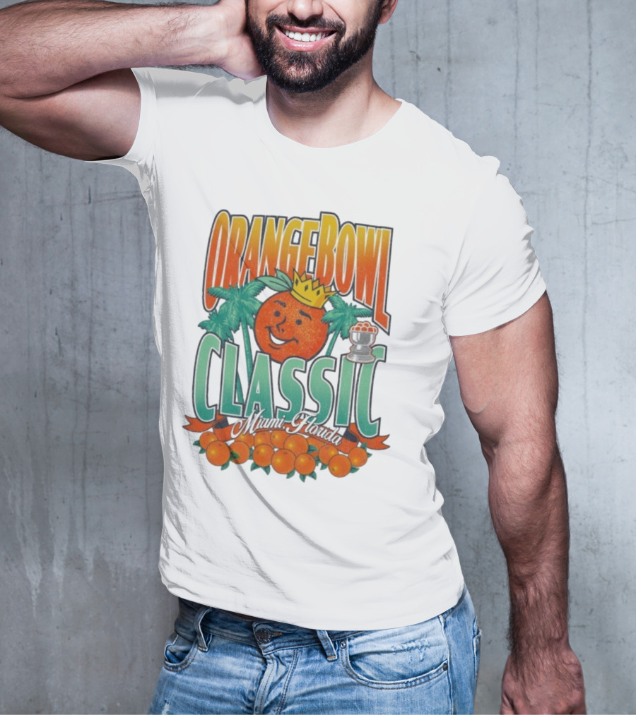 Orange Bowl Classic Miami Florida Vintage Football Champion Logo T-Shirt