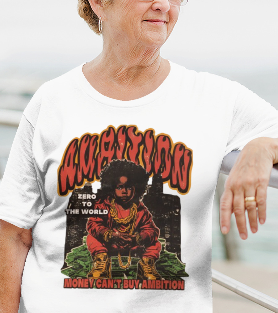 Ambition Zero To The World Money Can't Buy Ambition Golden Chains And City Skyline T-Shirt
