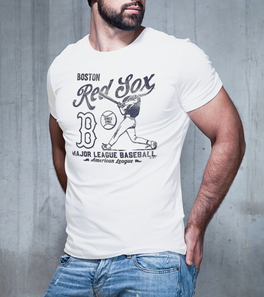 Boston Red Sox Major League Baseball Since 1901 Batter Foundation T-Shirt