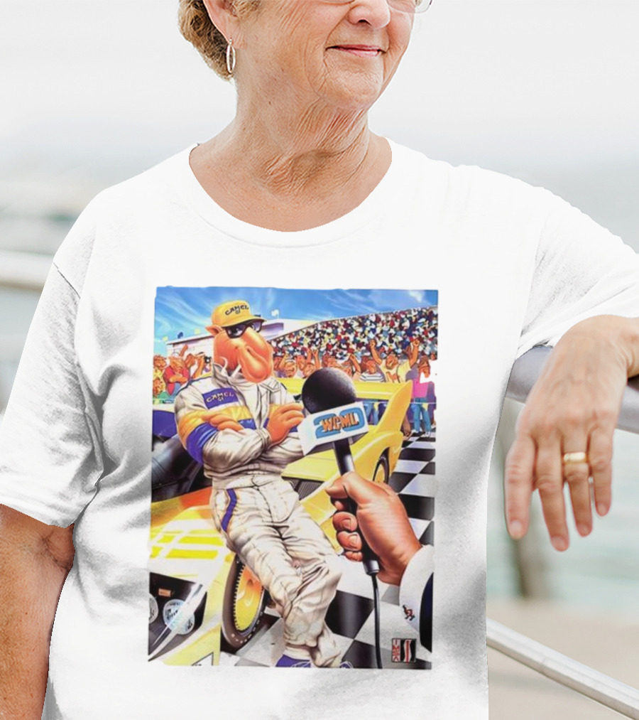 Camel GT Racing Driver Interview Checkered Flag Scene T-Shirt