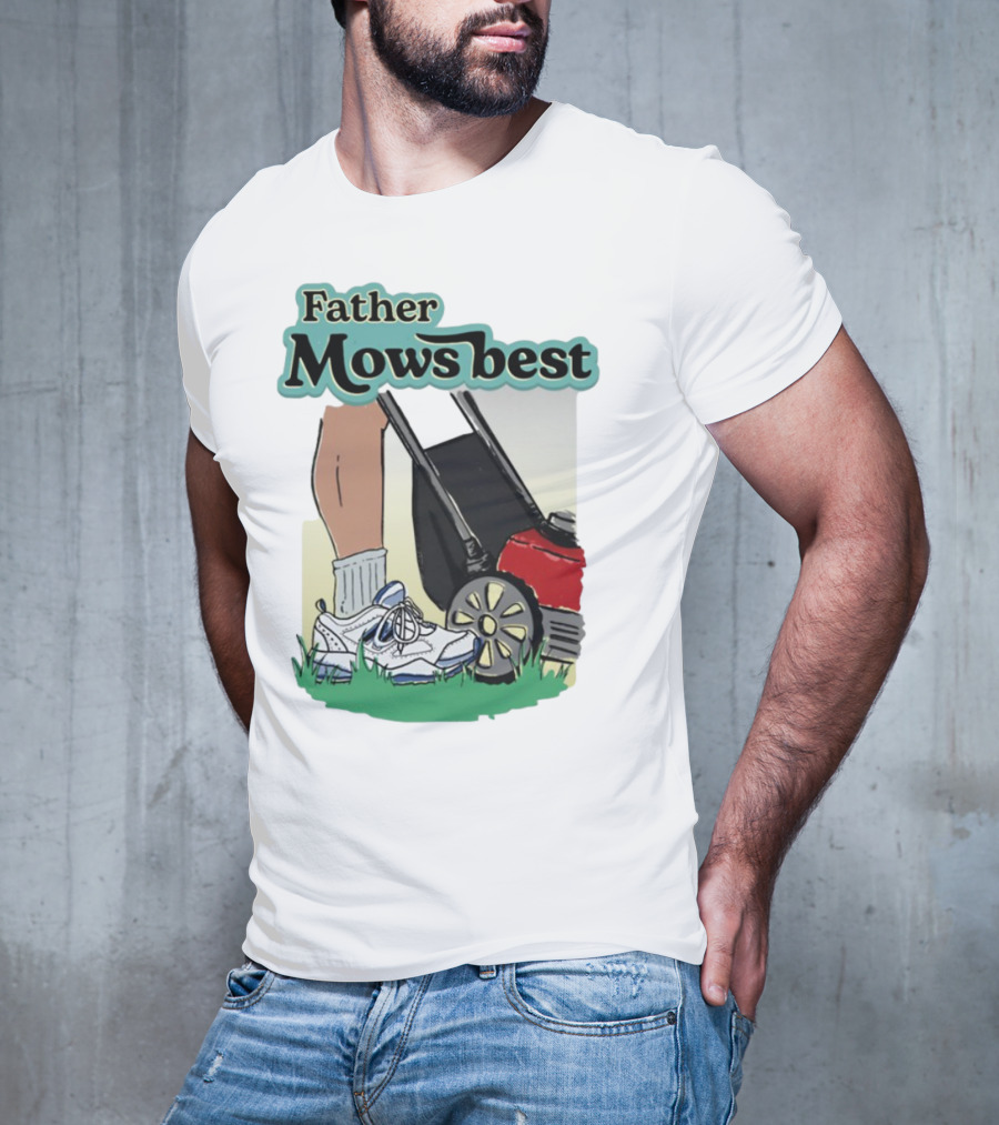 Father Mows Best Emotionalclub Lawn Mower Sneaker Style T-Shirt