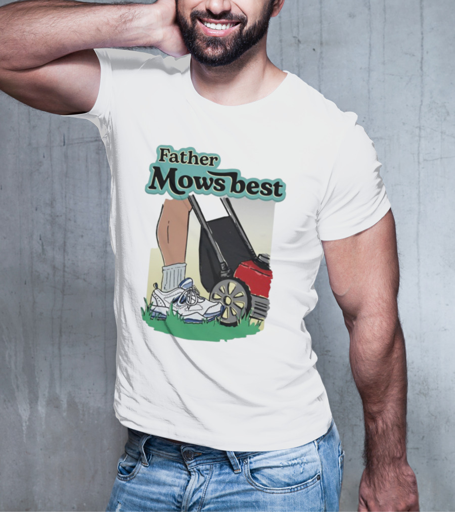 Father Mows Best Emotionalclub Lawn Mower Sneaker Style T-Shirt