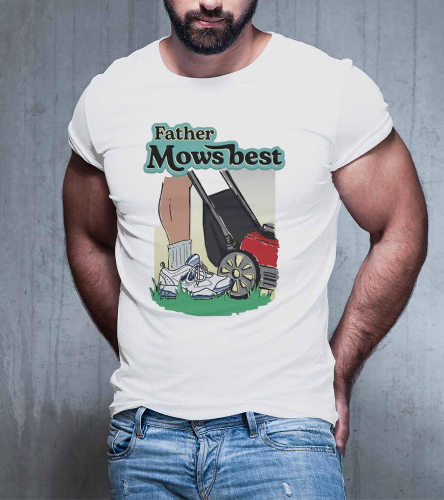 Father Mows Best Emotionalclub Lawn Mower Sneaker Style T-Shirt