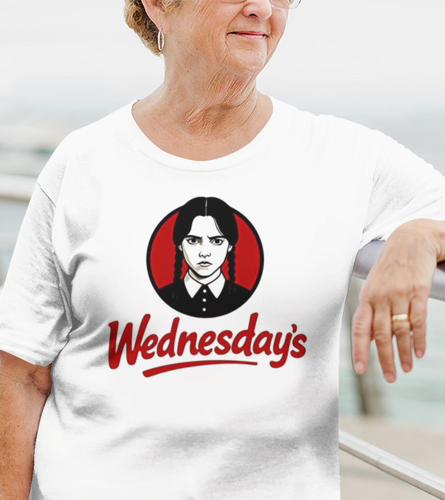 Jenna Ortega Wednesday's Parody Red Circle Graphic T-Shirt