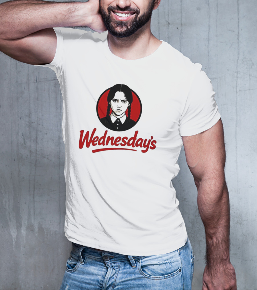Jenna Ortega Wednesday's Parody Red Circle Graphic T-Shirt