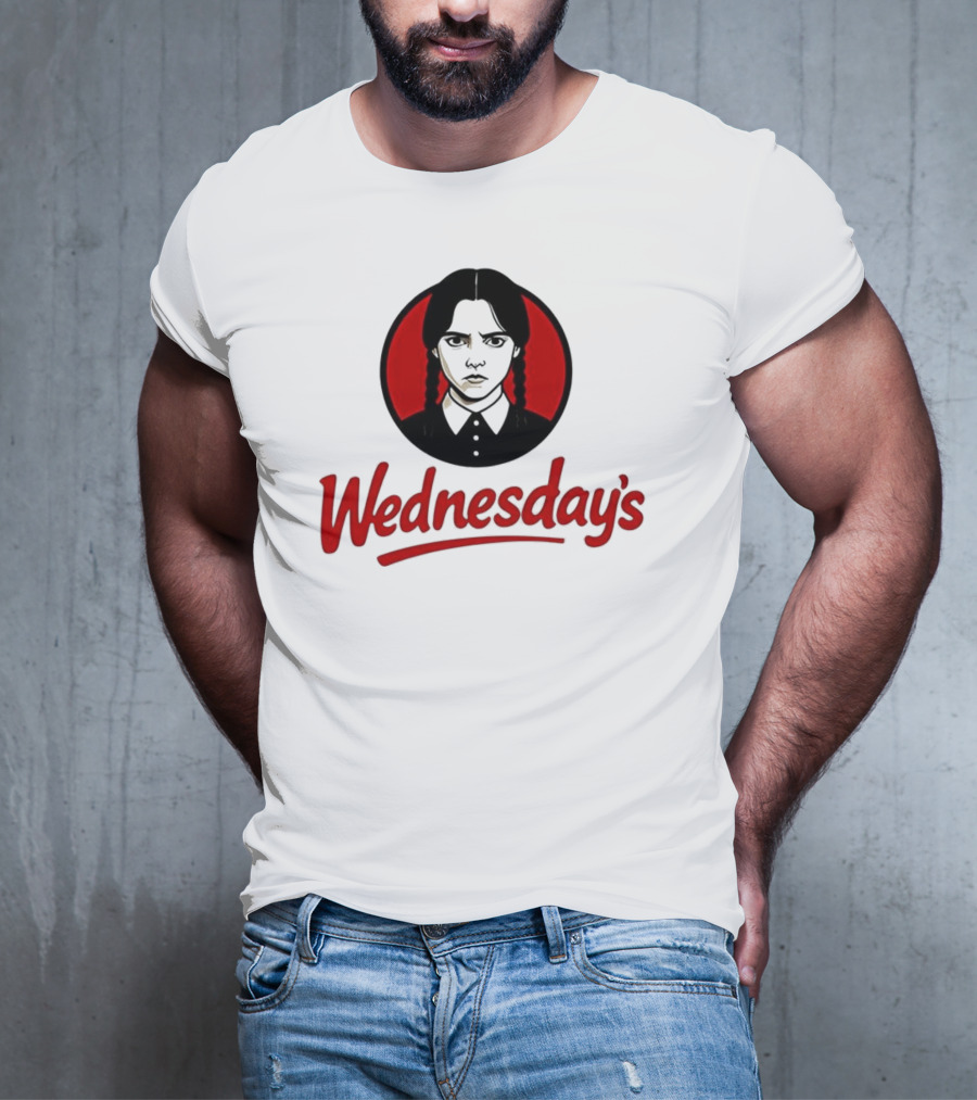 Jenna Ortega Wednesday's Parody Red Circle Graphic T-Shirt