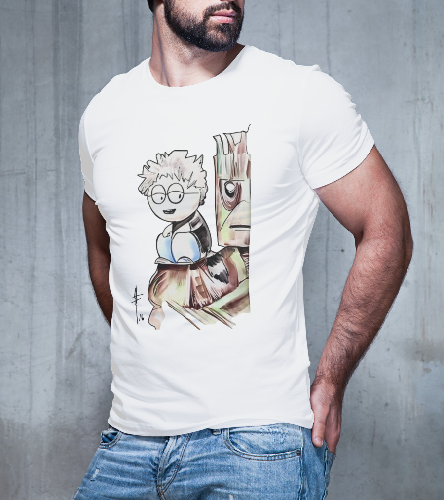 Kyle Broflovski And Groot Cartoon Mashup Fan Art South Park Guardians Of The Galaxy Crossover T-Shirt