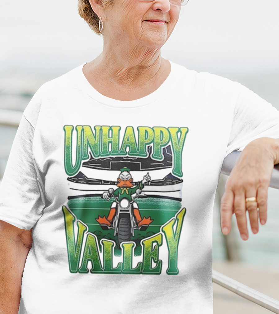 Oregon Ducks Unhappy Valley Mascot Motorcycle Rider T-Shirt