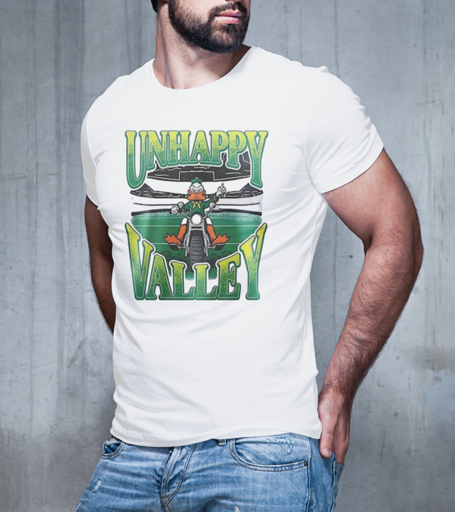 Oregon Ducks Unhappy Valley Mascot Motorcycle Rider T-Shirt
