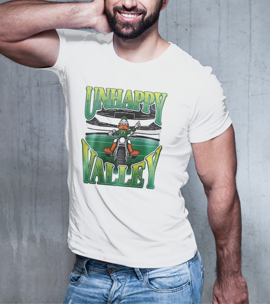 Oregon Ducks Unhappy Valley Mascot Motorcycle Rider T-Shirt