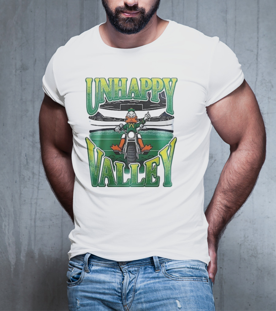 Oregon Ducks Unhappy Valley Mascot Motorcycle Rider T-Shirt