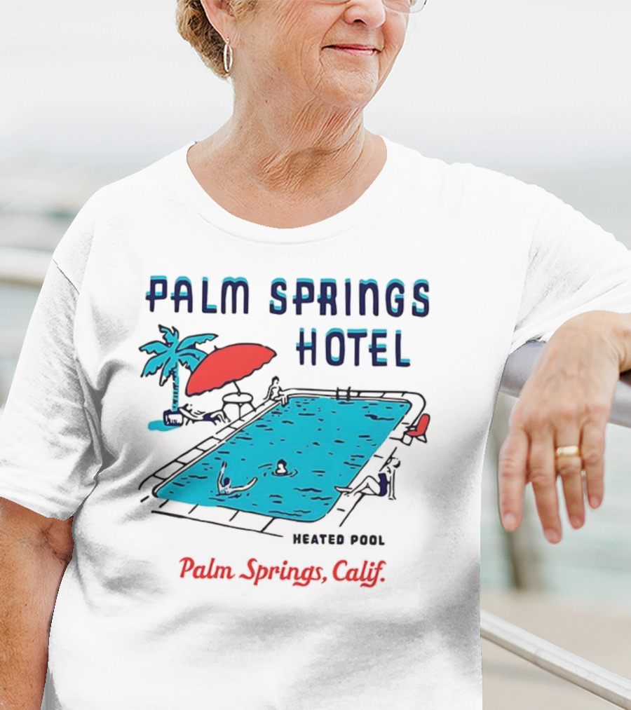 Palm Springs Hotel Heated Pool Palm Springs Calif Vintage T-Shirt