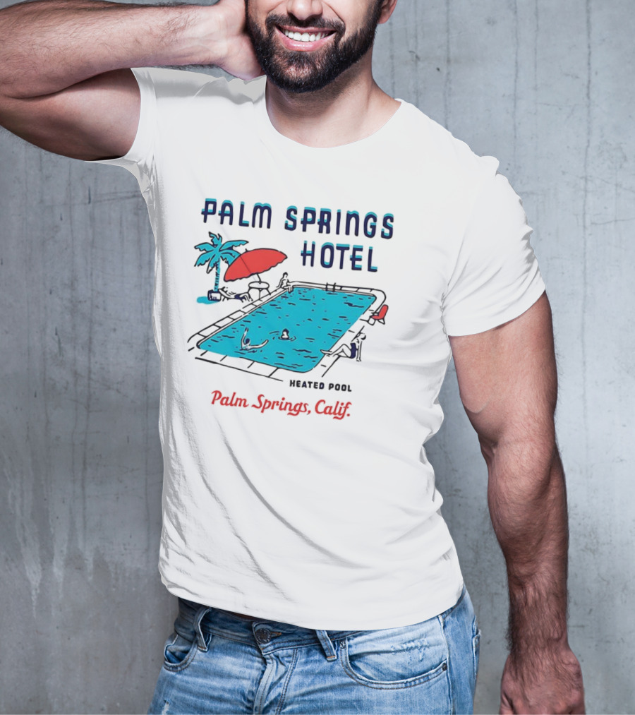 Palm Springs Hotel Heated Pool Palm Springs Calif Vintage T-Shirt