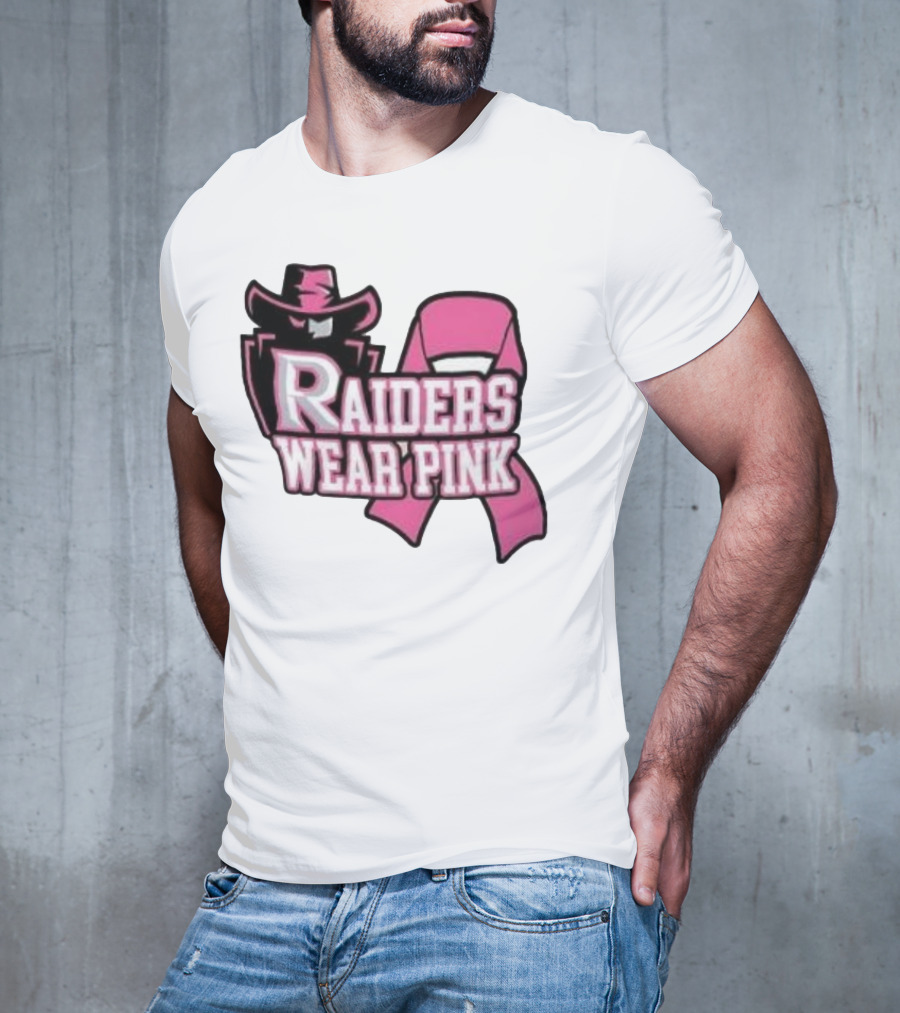 Raiders Wear Pink Breast Cancer Awareness Power Ribbon T-Shirt